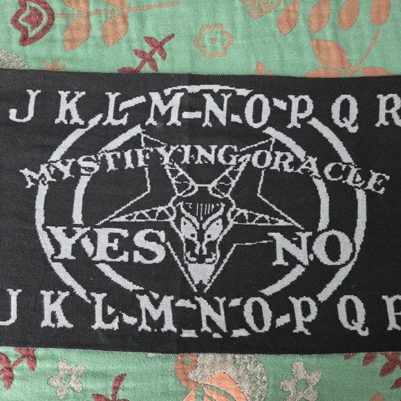 Black and Gray Ouija Board Scarf - Picture 6 of 11